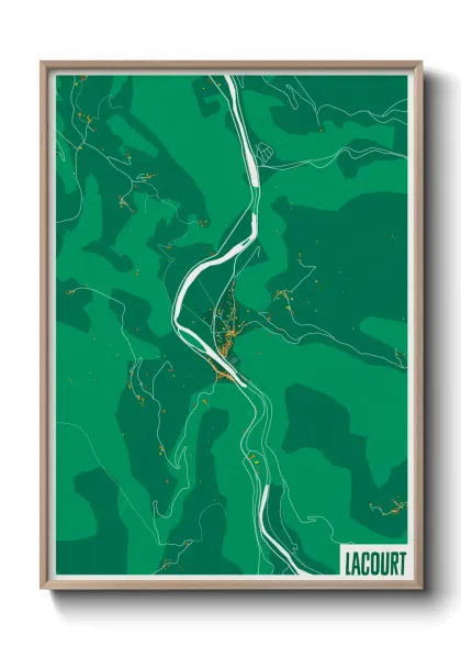 Une affiche de carte sur Lacourt
