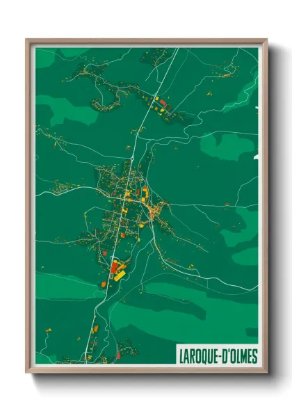 Une affiche de carte sur Laroque-d'Olmes