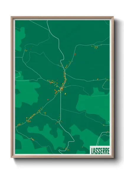 Une affiche de carte sur Lasserre