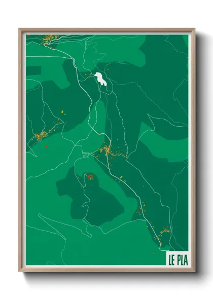 Une affiche de carte sur Le Pla