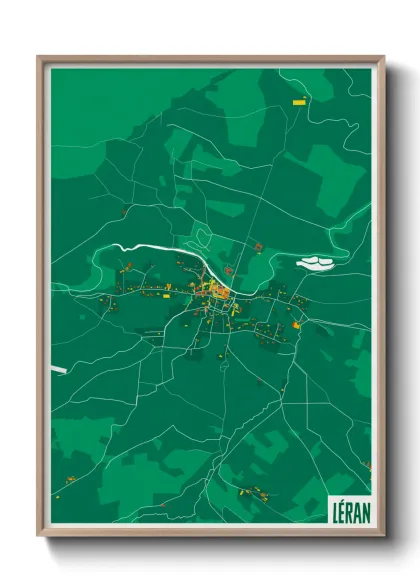 Une affiche de carte sur Léran