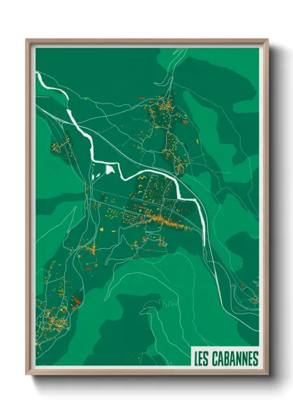 Une affiche de carte sur Les Cabannes