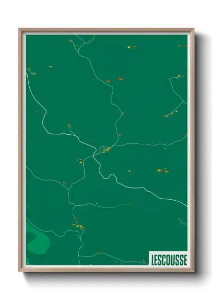Une affiche de carte sur Lescousse