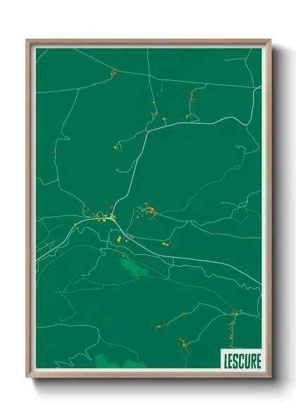 Une affiche de carte sur Lescure
