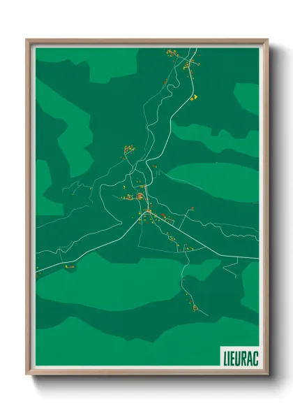 Une affiche de carte sur Lieurac