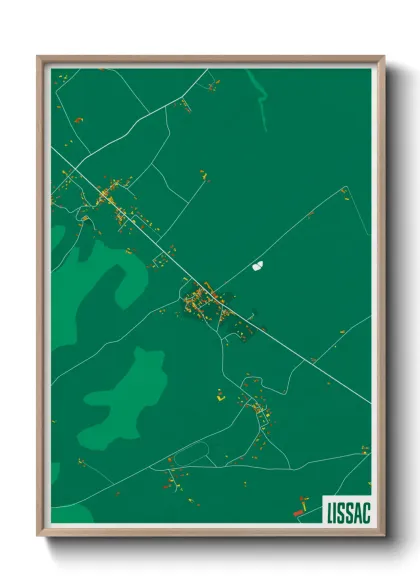 Une affiche de carte sur Lissac