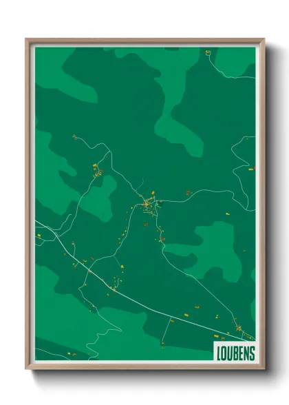 Une affiche de carte sur Loubens