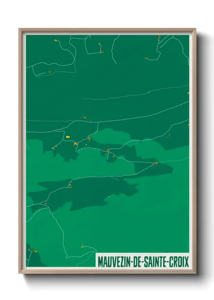 Une affiche de carte sur Mauvezin-de-Sainte-Croix