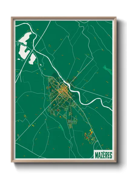 Une affiche de carte sur Mazères