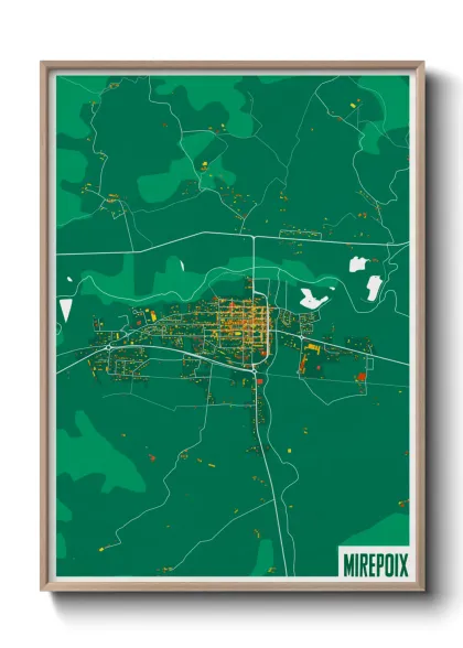 Une affiche de carte sur Mirepoix