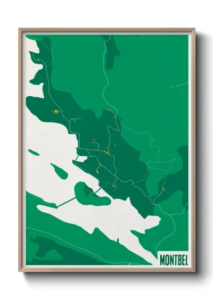 Une affiche de carte sur Montbel