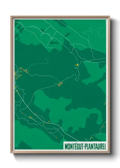 Une affiche de carte sur Montégut-Plantaurel