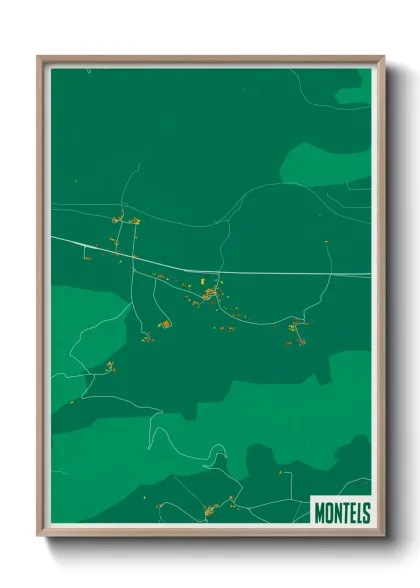 Une affiche de carte sur Montels