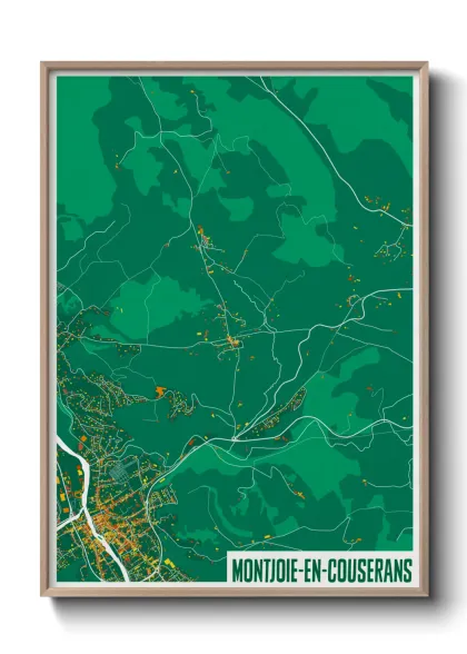 Une affiche de carte sur Montjoie-en-Couserans