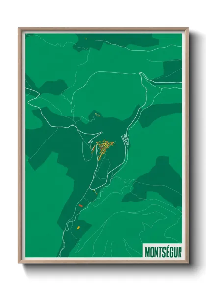 Une affiche de carte sur Montségur