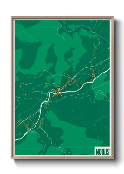 Une affiche de carte sur Moulis