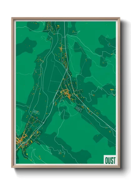 Une affiche de carte sur Oust
