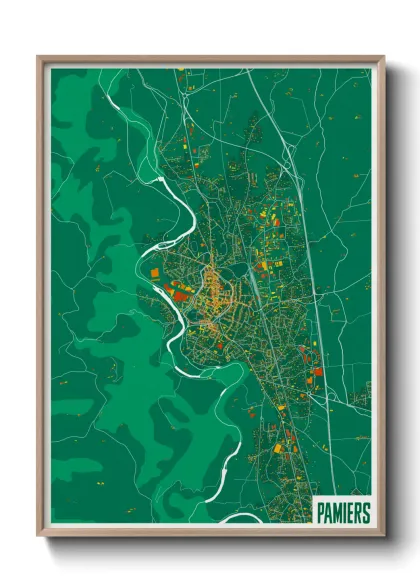 Une affiche de carte sur Pamiers
