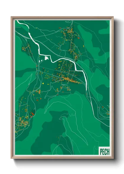 Une affiche de carte sur Pech