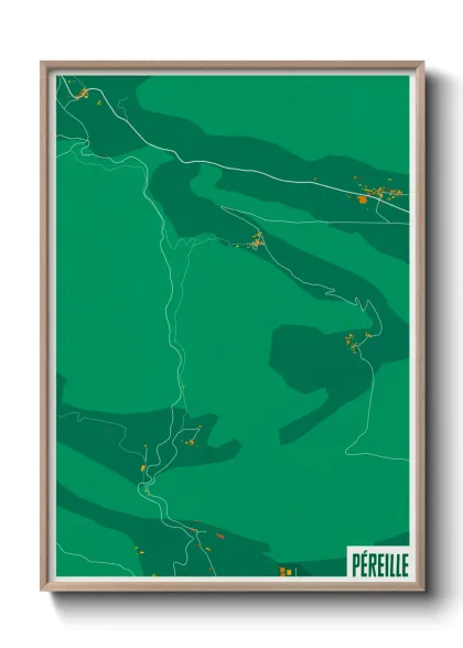 Une affiche de carte sur Péreille