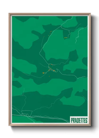 Une affiche de carte sur Pradettes