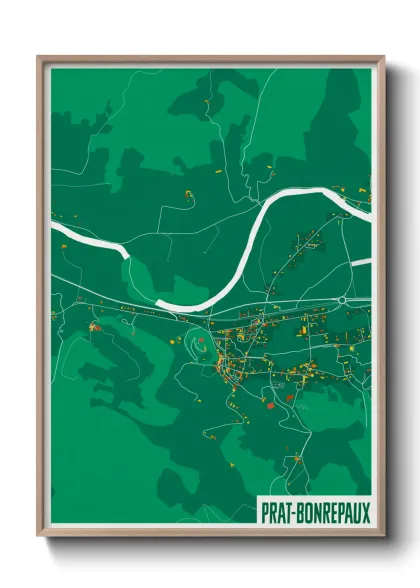 Une affiche de carte sur Prat-Bonrepaux