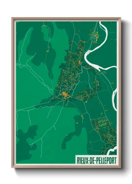 Une affiche de carte sur Rieux-de-Pelleport