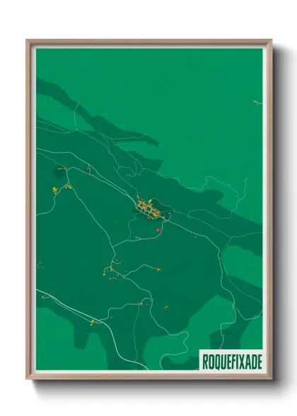Une affiche de carte sur Roquefixade