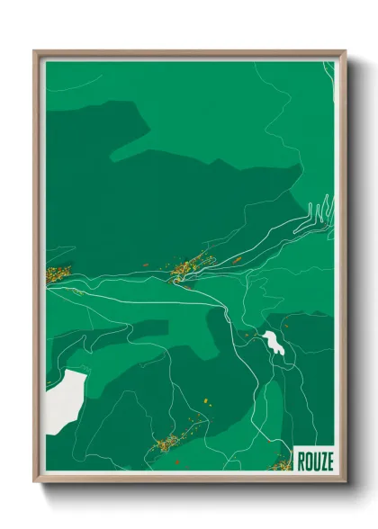 Une affiche de carte sur Rouze