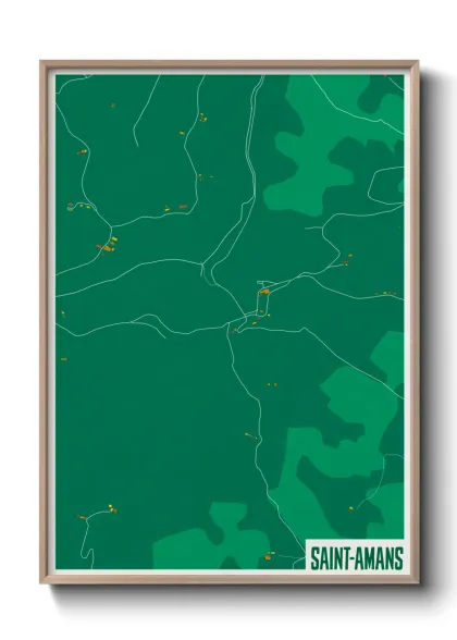Une affiche de carte sur Saint-Amans