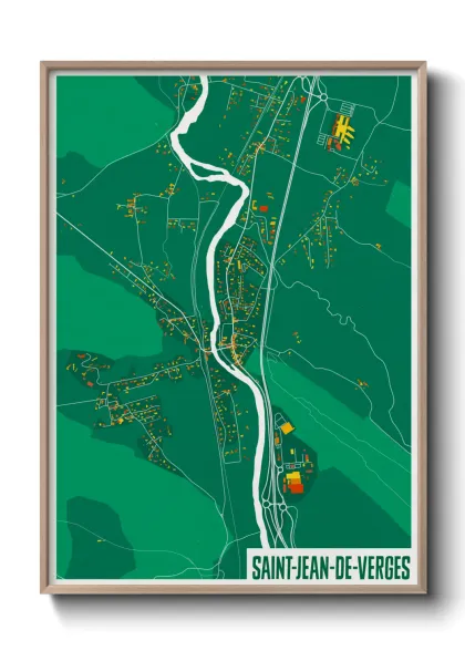 Une affiche de carte sur Saint-Jean-de-Verges