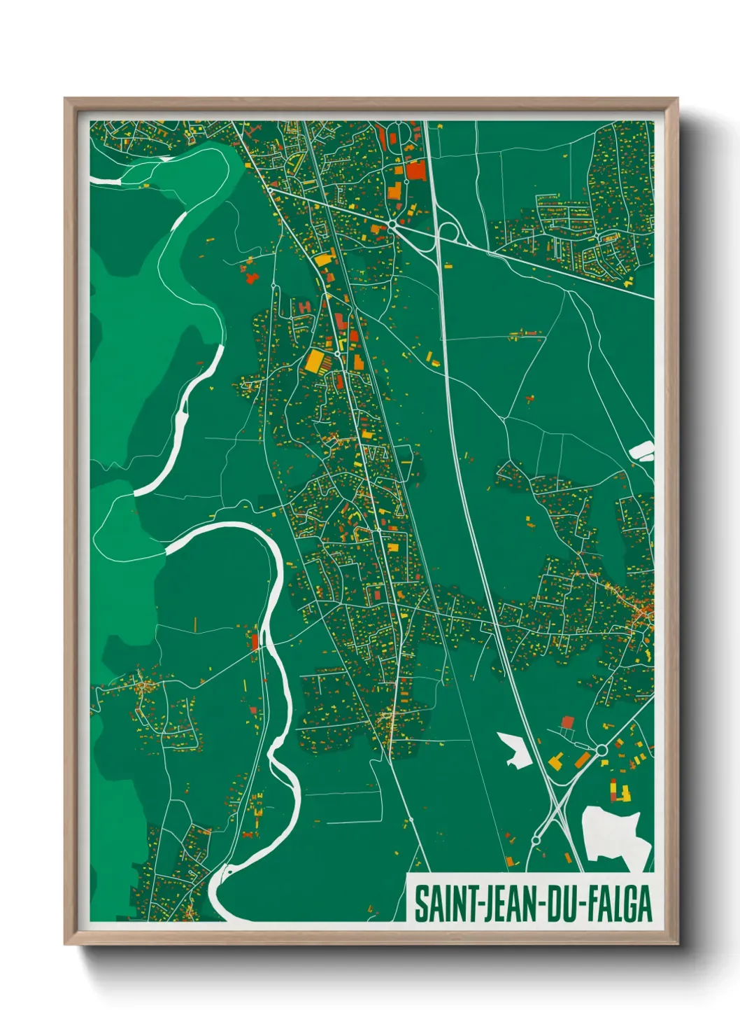 Un poster carte Saint-Jean-du-Falga