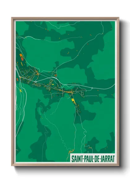 Une affiche de carte sur Saint-Paul-de-Jarrat