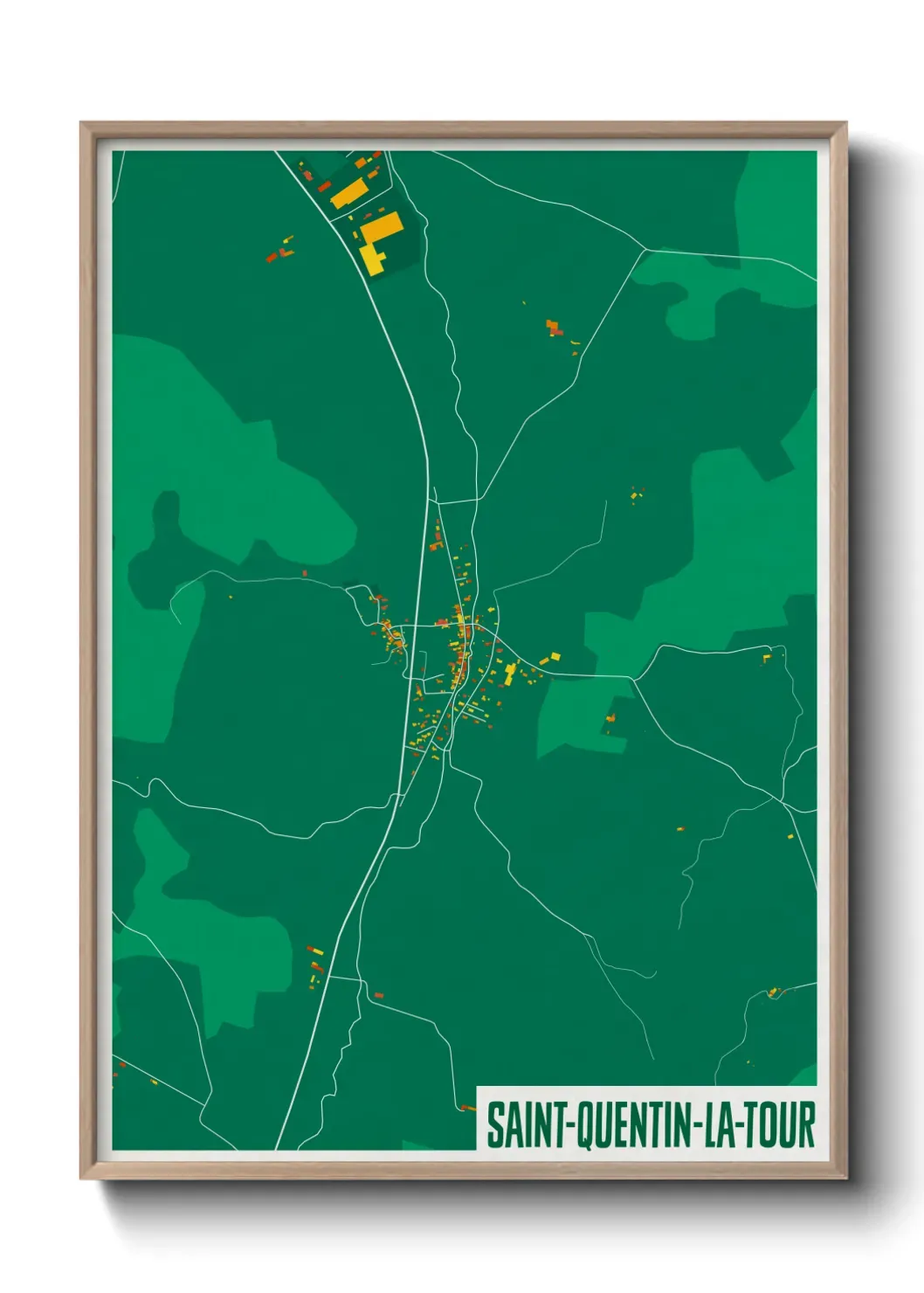 Un poster carte Saint-Quentin-la-Tour