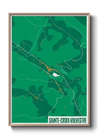 Une affiche de carte sur Sainte-Croix-Volvestre