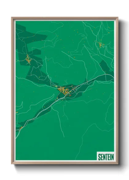 Une affiche de carte sur Sentein