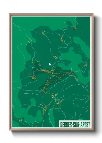 Une affiche de carte sur Serres-sur-Arget
