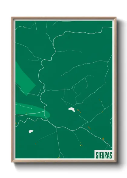 Une affiche de carte sur Sieuras