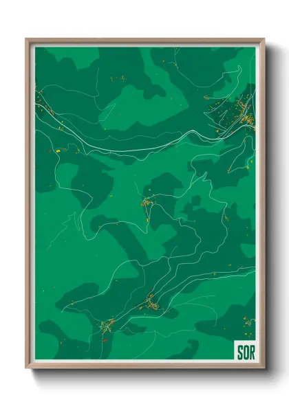 Une affiche de carte sur Sor