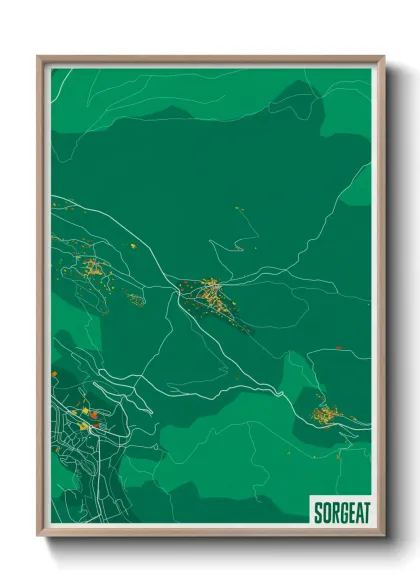 Une affiche de carte sur Sorgeat