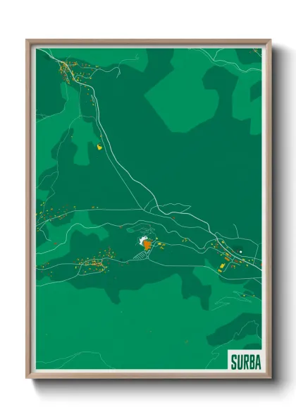 Une affiche de carte sur Surba