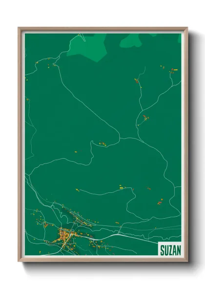 Une affiche de carte sur Suzan
