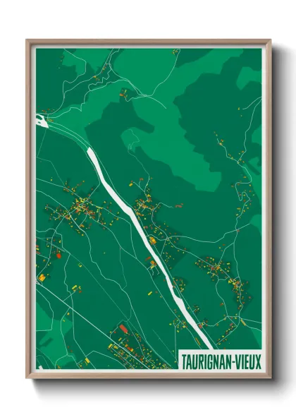 Une affiche de carte sur Taurignan-Vieux