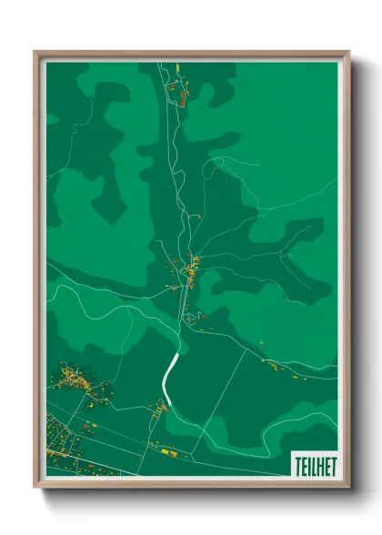 Une affiche de carte sur Teilhet