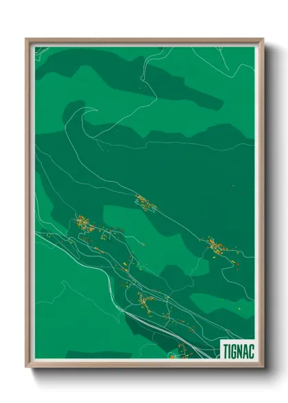 Une affiche de carte sur Tignac