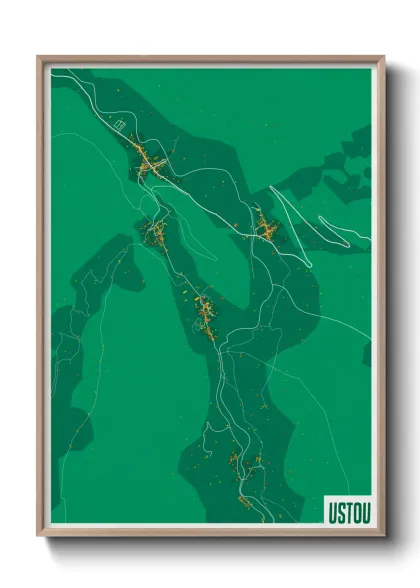 Une affiche de carte sur Ustou