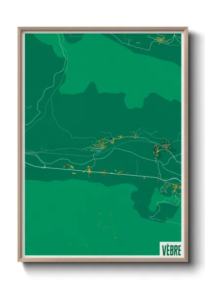 Une affiche de carte sur Vèbre