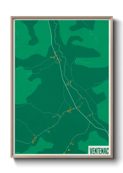 Une affiche de carte sur Ventenac