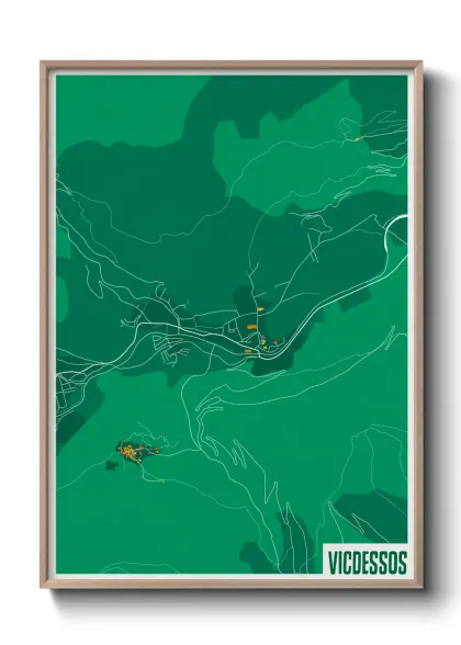 Une affiche de carte sur Vicdessos