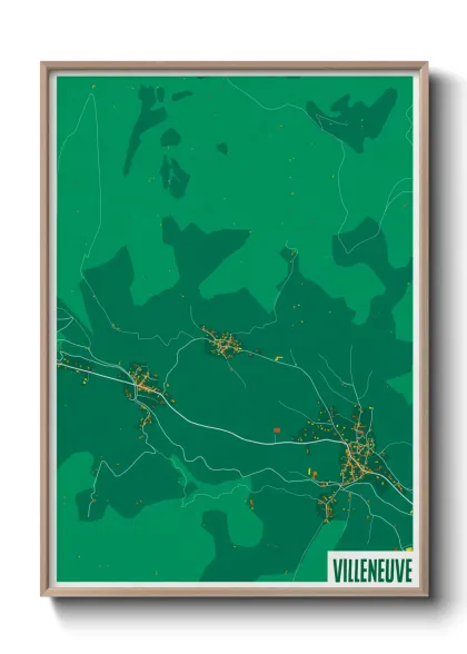 Une affiche de carte sur Villeneuve